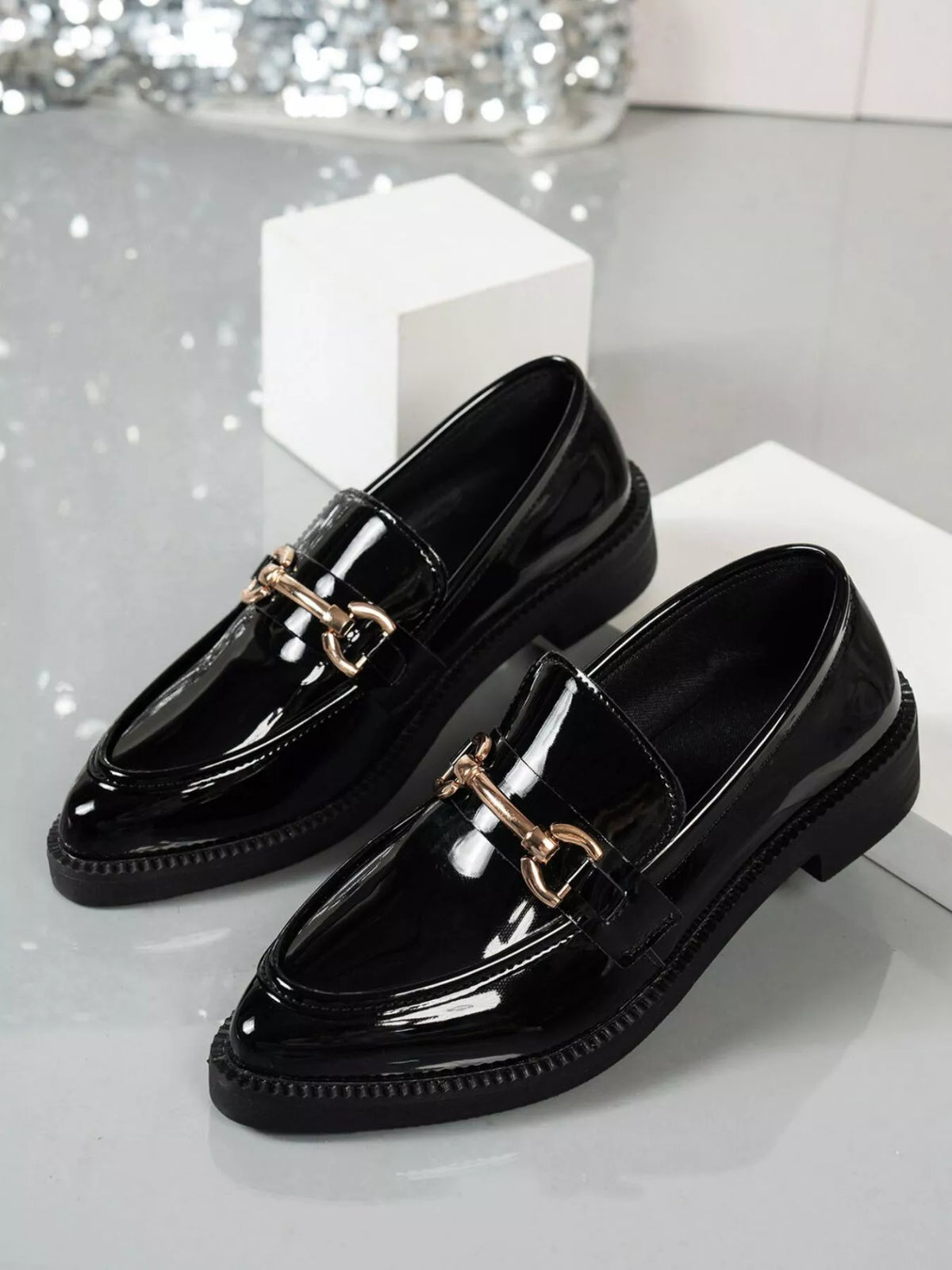 Point Toe Block Heels Loafers