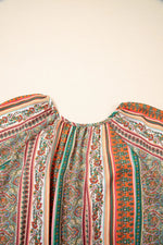 Bohemian Floral Print Buttoned V Neck Ruffle Tiered Dress