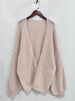 Open Front Dropped Shoulder Cardigan