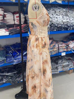 Floral Print Halter Neck Maxi Dress