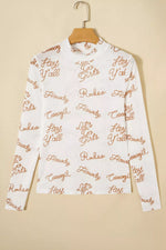 Howdy Hey Yall Mesh High Neck Long Sleeve Top