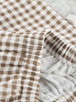 Gingham Ruffle-Trim Top and Pants Lounge Set