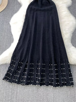 Textured Knit Sleeveless Midi Dress
