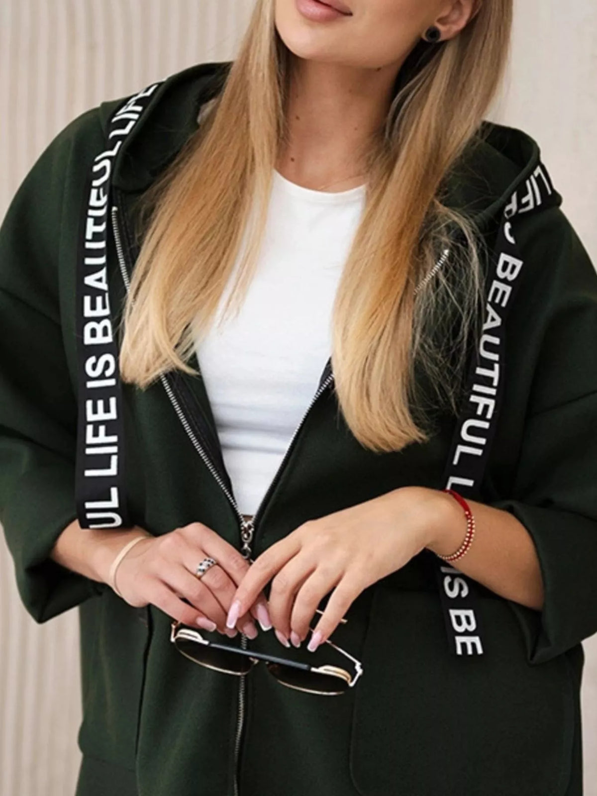 Full Size Hooded Zip-Up Longline Outerwear Plus Size
