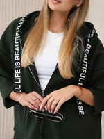 Full Size Hooded Zip-Up Longline Outerwear Plus Size