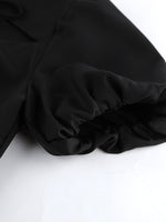 Cutout Front Puff Sleeve Dress