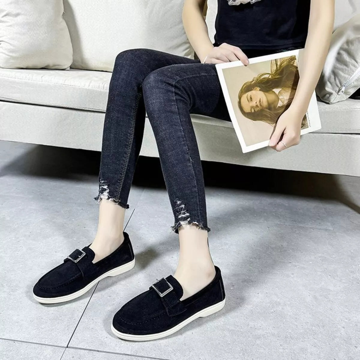 Round Toe Flats Slip-Ons