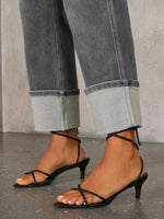 High Waisted Straight Leg Rolled Jeans