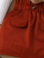 Children's Texture Knit Top and Skirt Set with Scarf & Beret