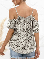 Puff Sleeve Polka Dot Ruffle Cami Top