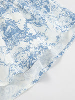 Printed Mock Neck Top and Skirt Set