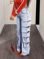 Distressed Wide Leg Jeans