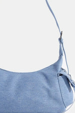 Fame Braided Accent Double Pocket Shoulder Bag