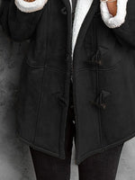 Full Size Cozy Sherpa Lined Toggle Coat with Hood Plus Size