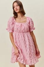 SO ME Texture Woven Ruching On Bust Mini Dress