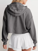 Exposed Seam Dropped Shoulder Hoodie
