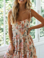 Floral Print Ruffle Tiered Mini Dress
