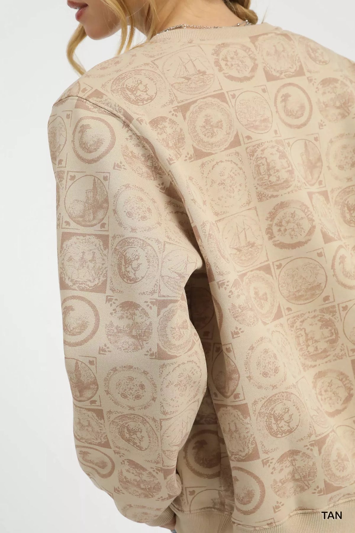 Umgee Coin Stamp Print Sweatshirt