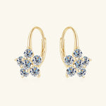 1.2 Carat 925 Sterling Silver Moissanite Flower Huggie Earrings