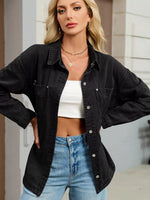 Button Up Dropped Shoulder Denim Jacket