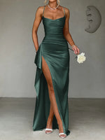 Slit Crisscross Back Maxi Cami Dress