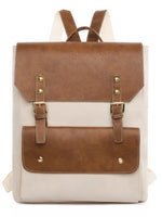 Two Tone Buckle Backpack Bag