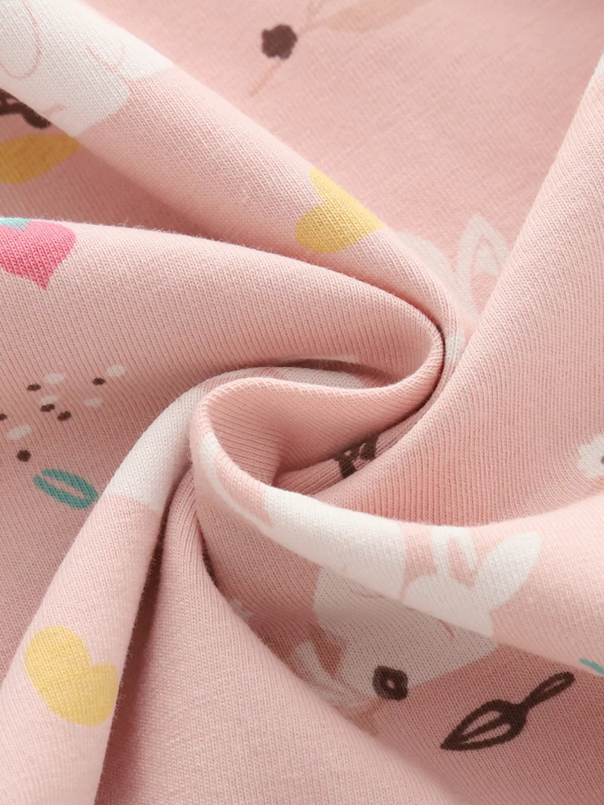 Children's Cute Bunny Print Flutter Sleeve Dress