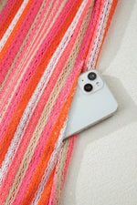 Stripe Ruffled Straps Ribbon Knot Flowy Vacation Maxi Dress
