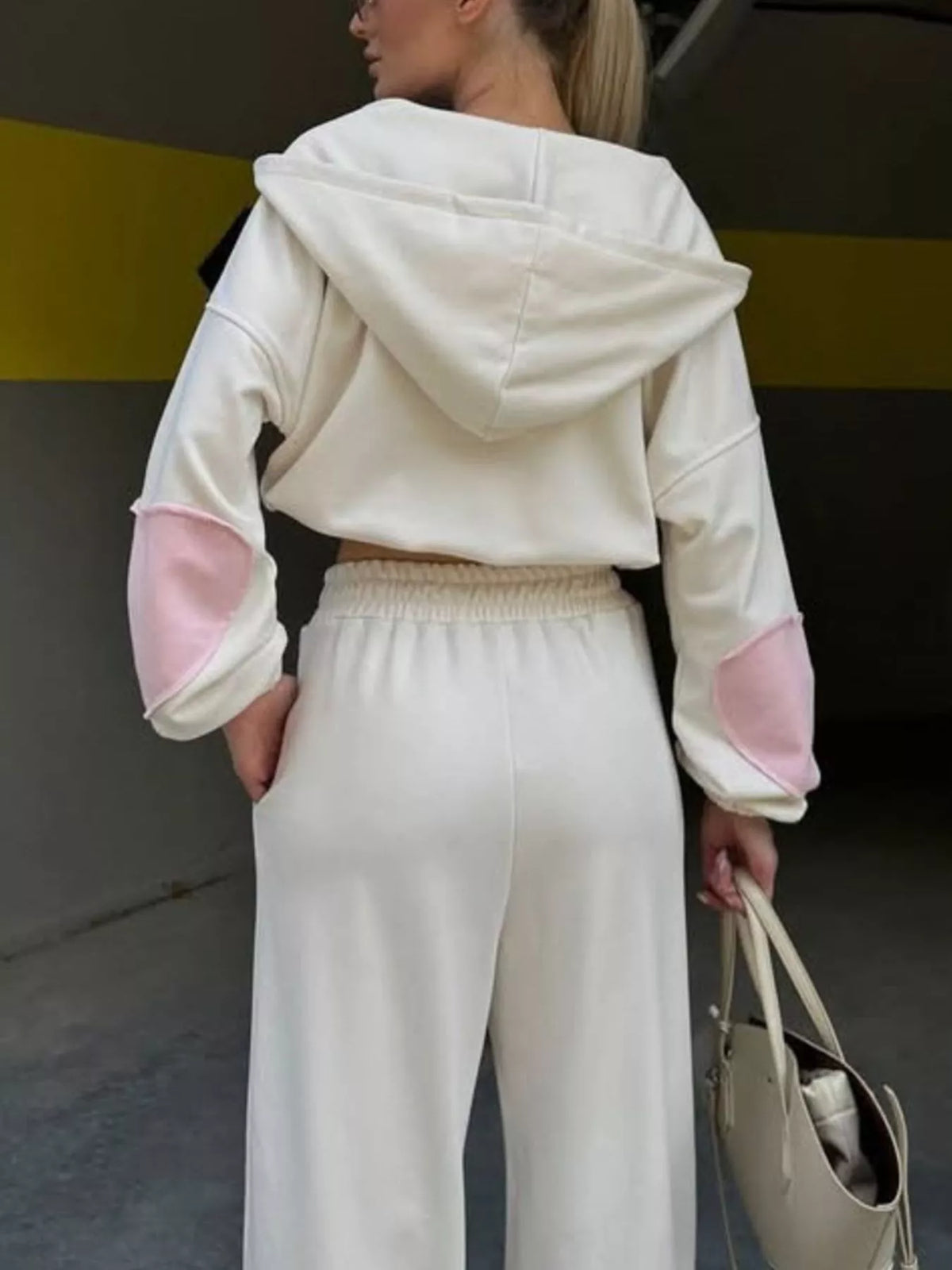Zip Up Hoodie and Wide-Leg Pants Set