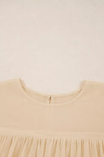 Round Neck Ruffle Sleeve Blouse