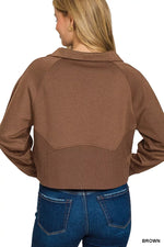 Zenana Scuba Full Zip Cropped Jacket with Pockets