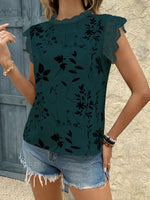 Lace Trim Sleeveless Blouse