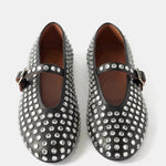 Studded Round Toe Slip-Ons