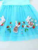 Children's Bunny Embroidered Tulle Dress