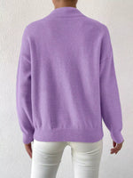 Mock Neck Dropped Shoulder Sweater