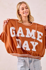 BiBi Gameday Patchwork Stitch Detail French Terry Top
