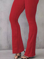 Full Size Wash High-Waisted Flare Jeans Plus Size