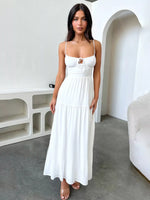 Backless Lace Up Spaghetti Strap Maxi Dress