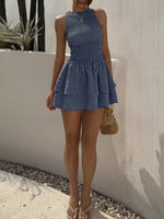 Gingham Smocked Mini Dress