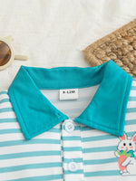 Children's Striped Polo Shirt & Solid Shorts Set