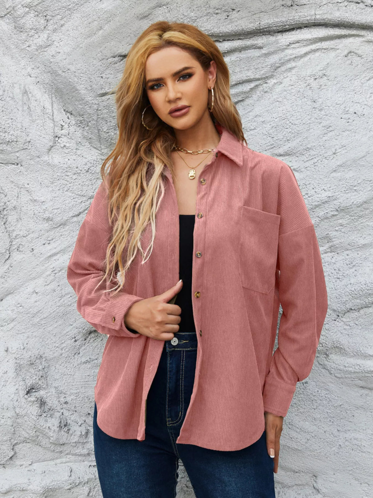 Corduroy Button-Up Shirt