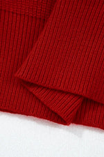Lantern Sleeve V Neck Knot Back Sweater