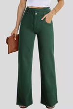 Crossed Waist Raw Hem Shift Jeans
