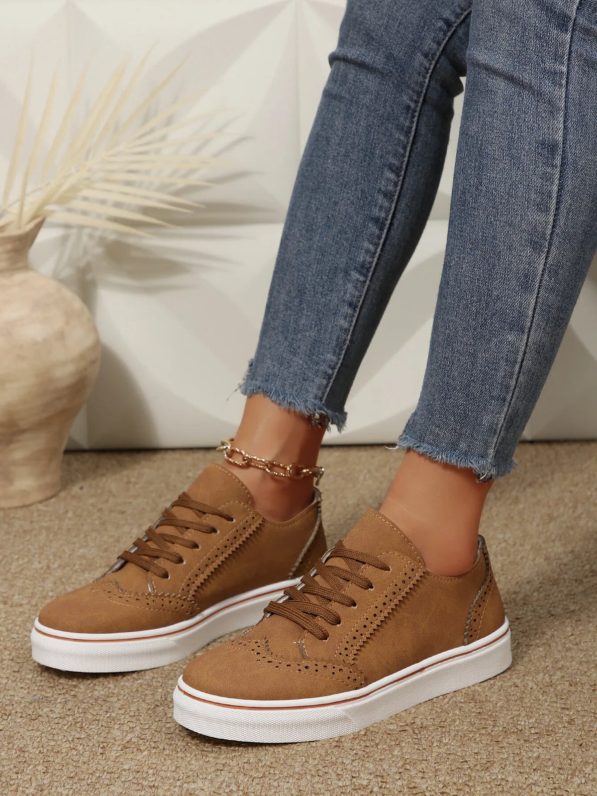 PU Leather Lace Up Platform Sneakers – Multi-Color