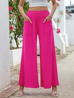High-Waisted Wide Leg Pants with Pockets