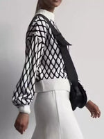 Geometric Pattern Turtleneck Sweater