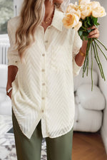 Devine Collared Neck Long Sleeve Pocketed Shirt
