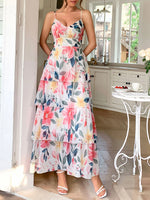 Floral Print Layered Maxi Cami Dress