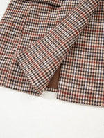 Houndstooth Lapel Collar Blazer