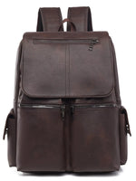 Leather Flapover Backpack Bag